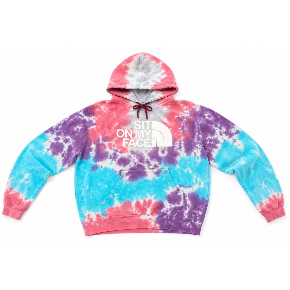 Assholes Live Forever Tie Dye Hoodie Mens Large Pink Purple Blue